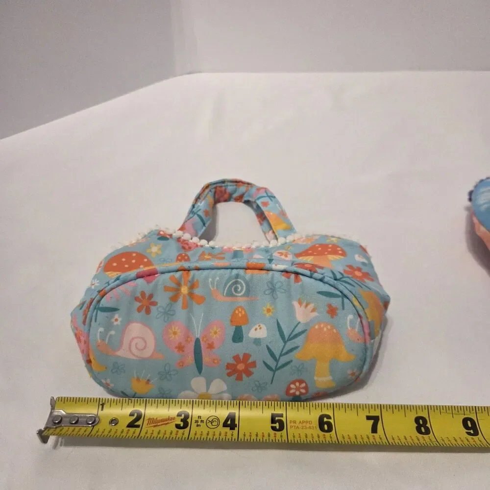 Lot Of 2 Sassy Pet Saks By Douglas Girls Spring Floral Teal Pink Orange Mini Bag